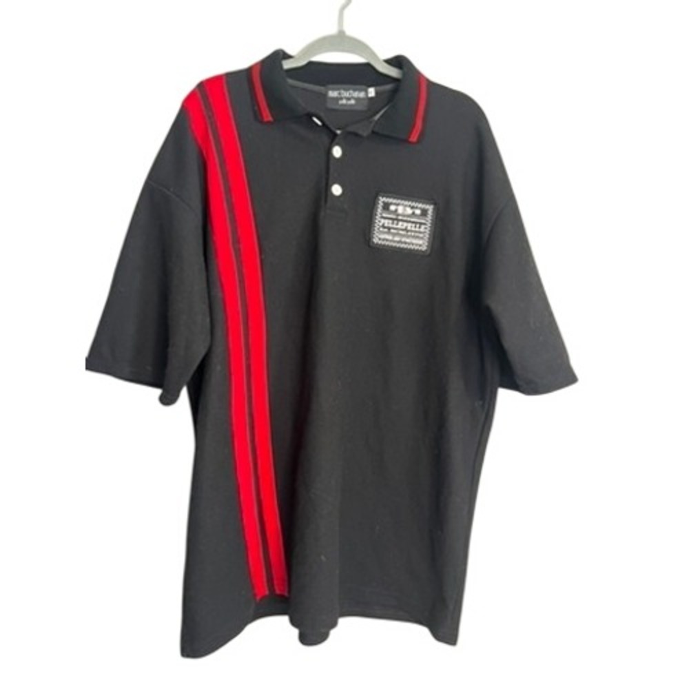 Marc Buchanan Pelle Pelle Mens Black Red Stripe Short Sleeve Polo XL Streetwear